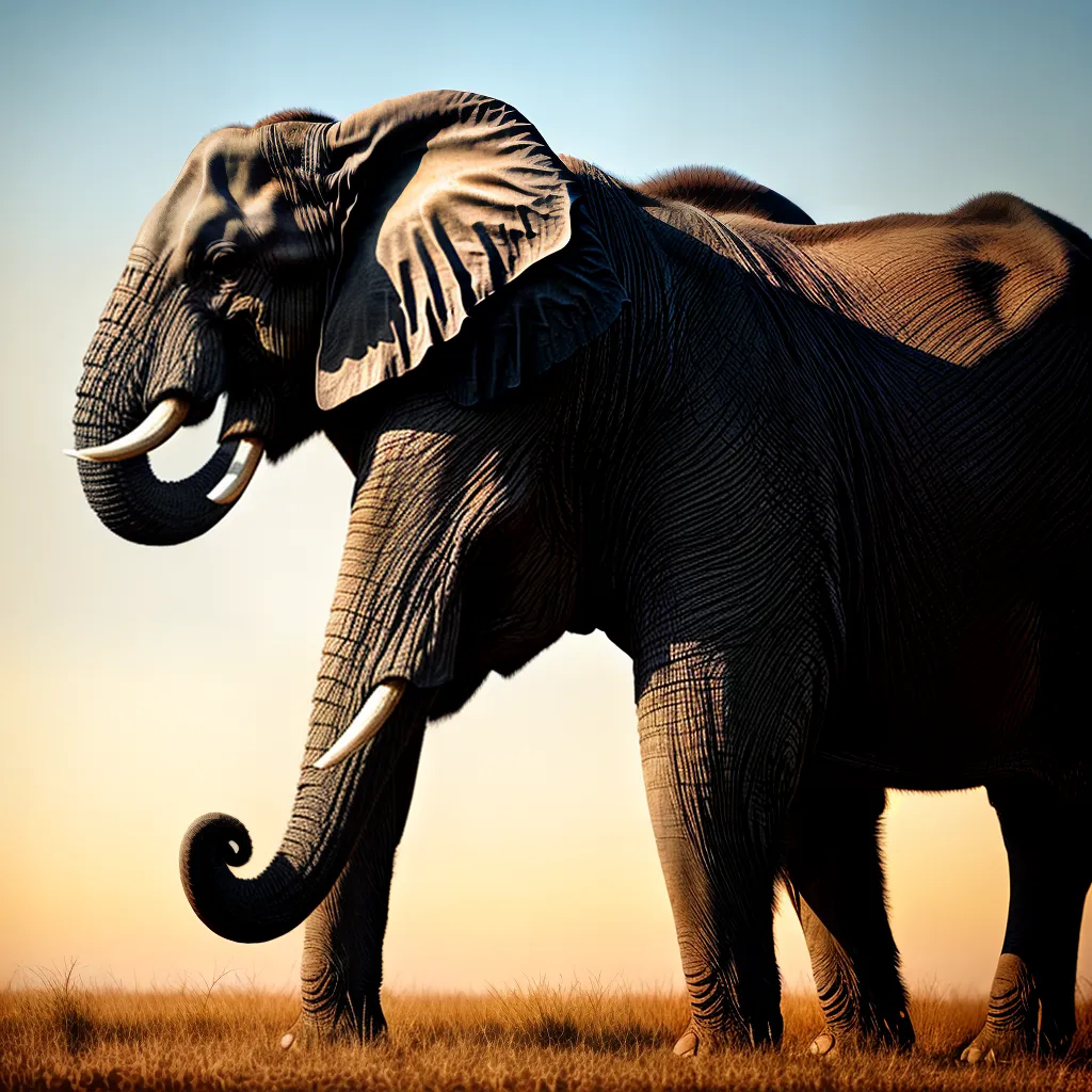 Fotos elefante savana poder sonhos por do sol