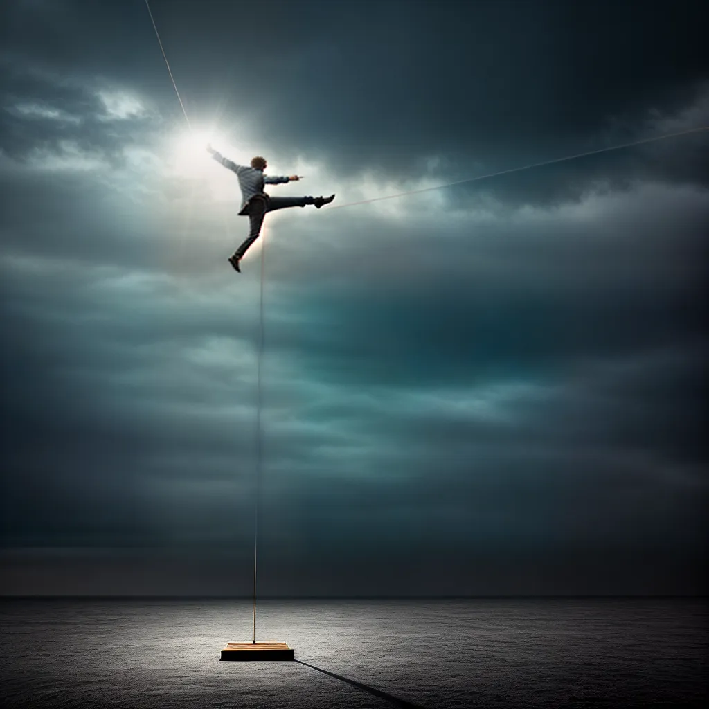 Fotos equilibrio verdade mentira tightrope