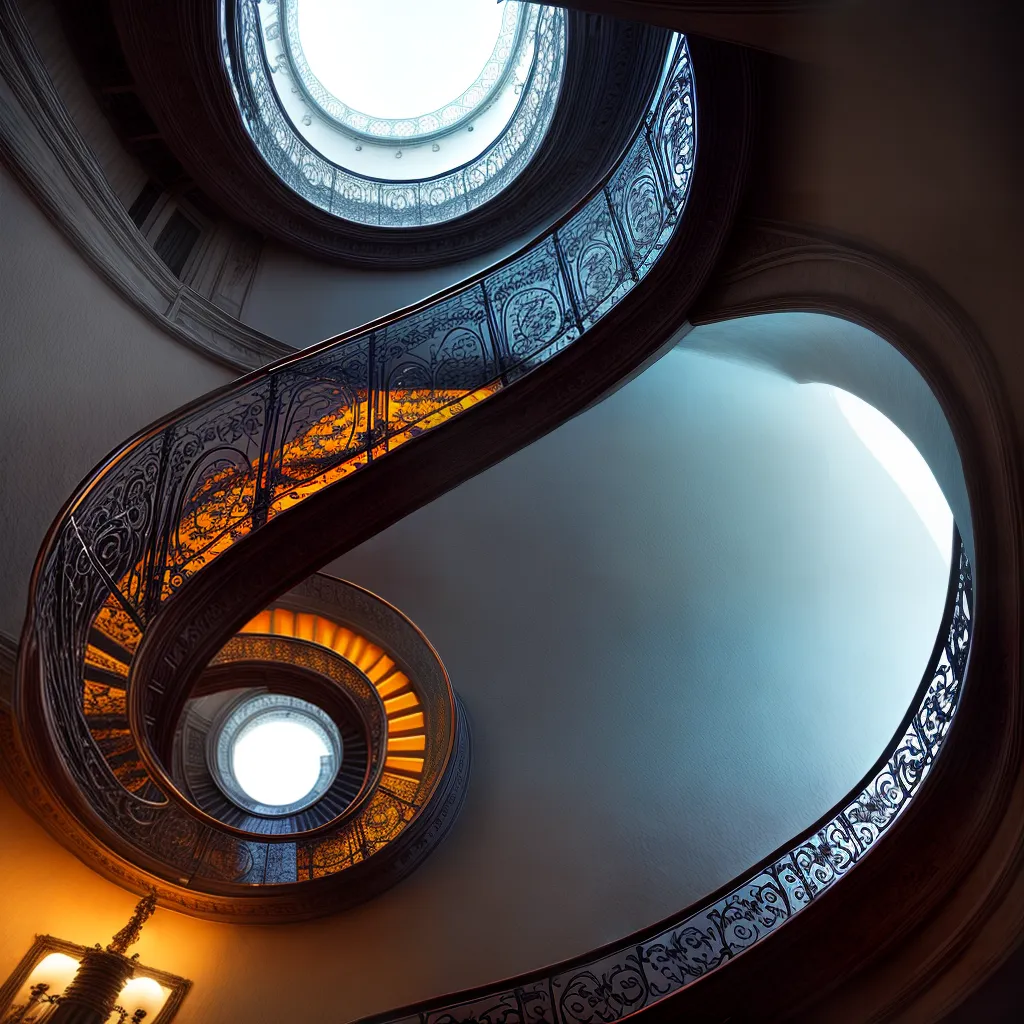 Espiral: descubra qual o simbolismo desse formato nos sonhos. 2 Fotos escada espiral crescimento sonhos