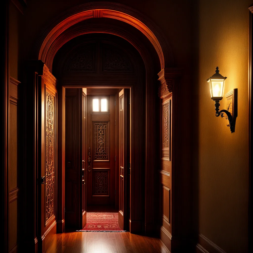 Fotos escada porta misteriosa carvao