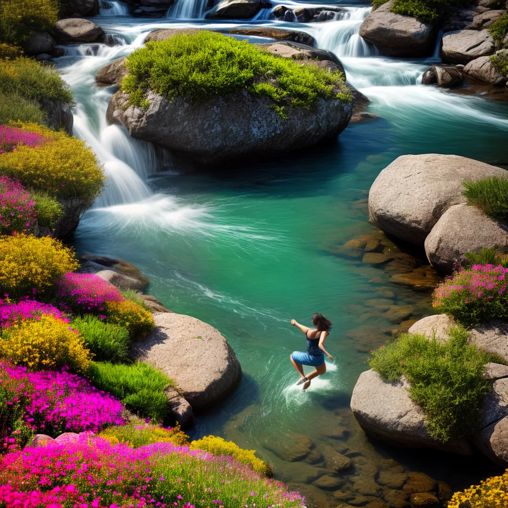 Fotos escalada montanha flores rio beleza