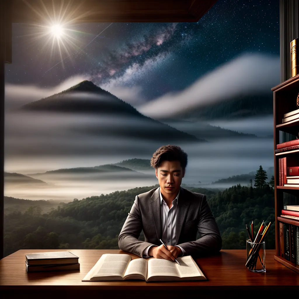 Fotos escritor sonhos livros paisagem