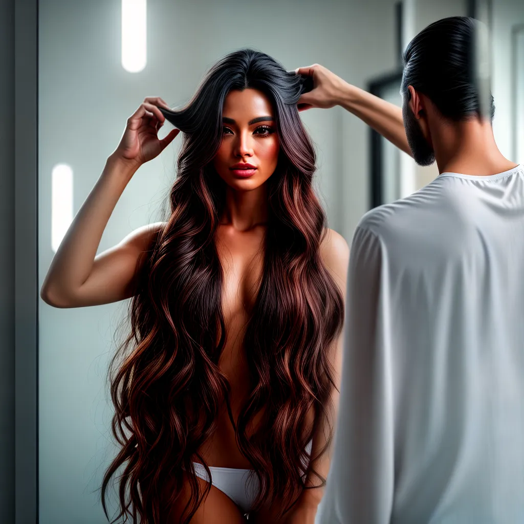Fotos espelho mulher cabelo mudanca