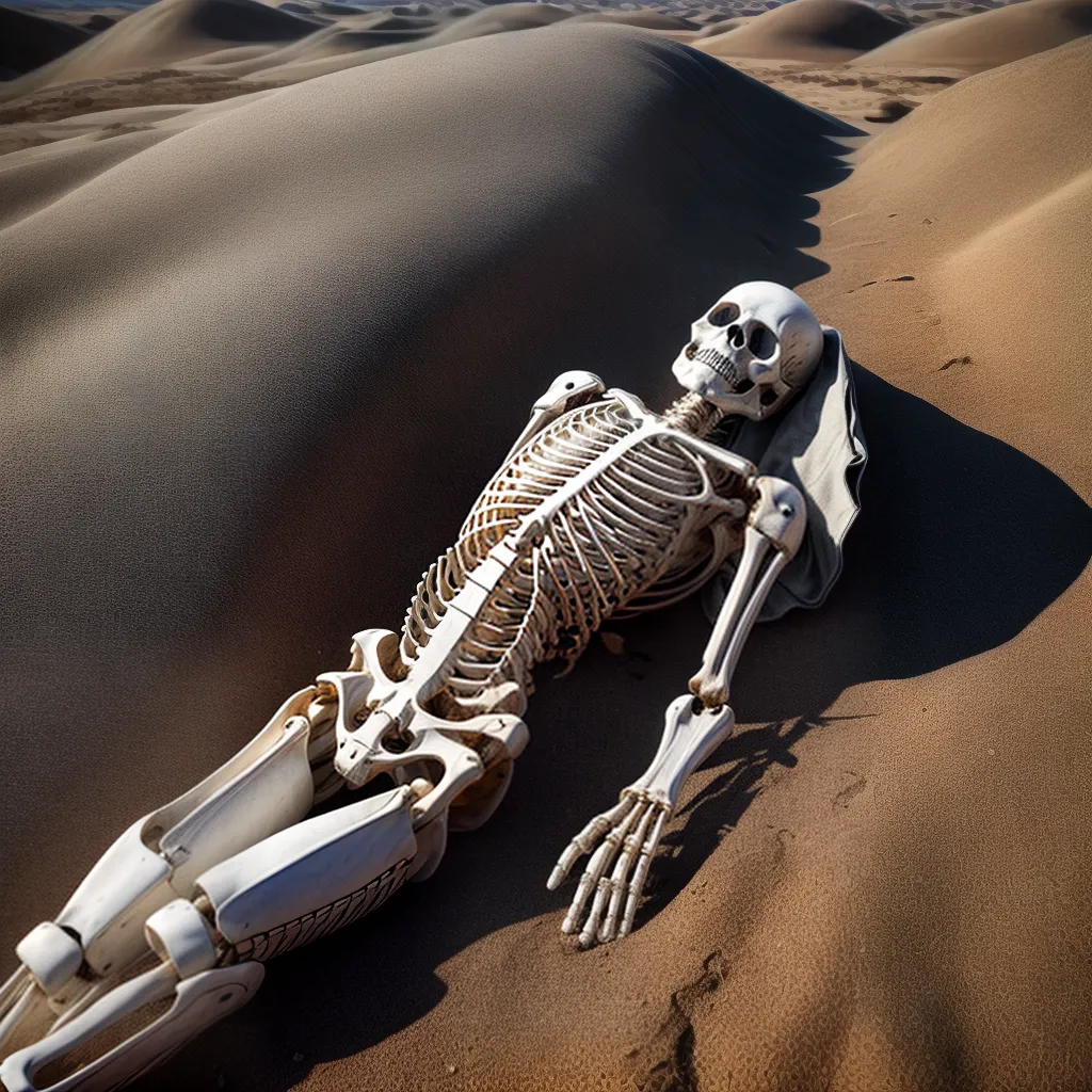 Significado de Sonhar com Ossada Humana 2 Fotos esqueleto deserto fragmentos sonho