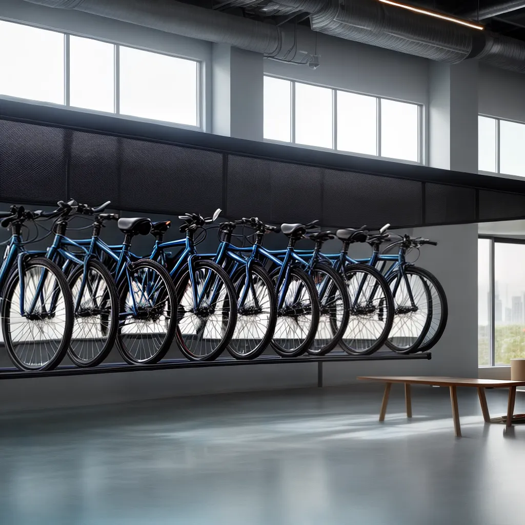 Fotos estacionamento bicicletas moderno iluminado