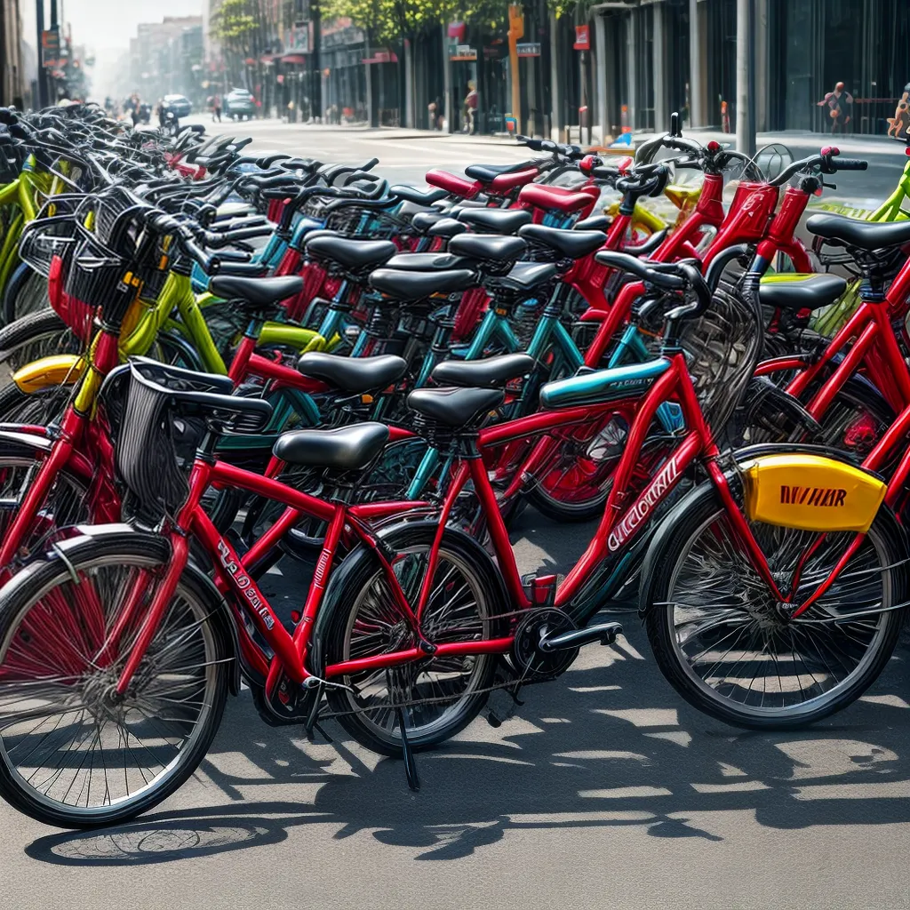 Fotos estacionamento bicicletas sol cidade