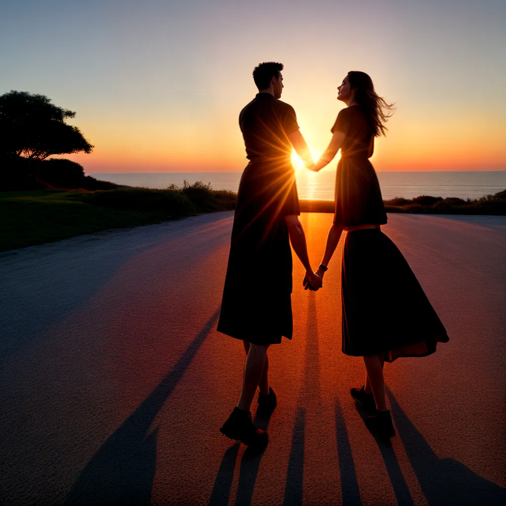 Fotos eternidade por do sol casal maos