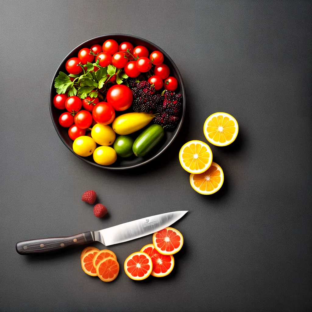 Fotos faca corte legumes frutas tabua