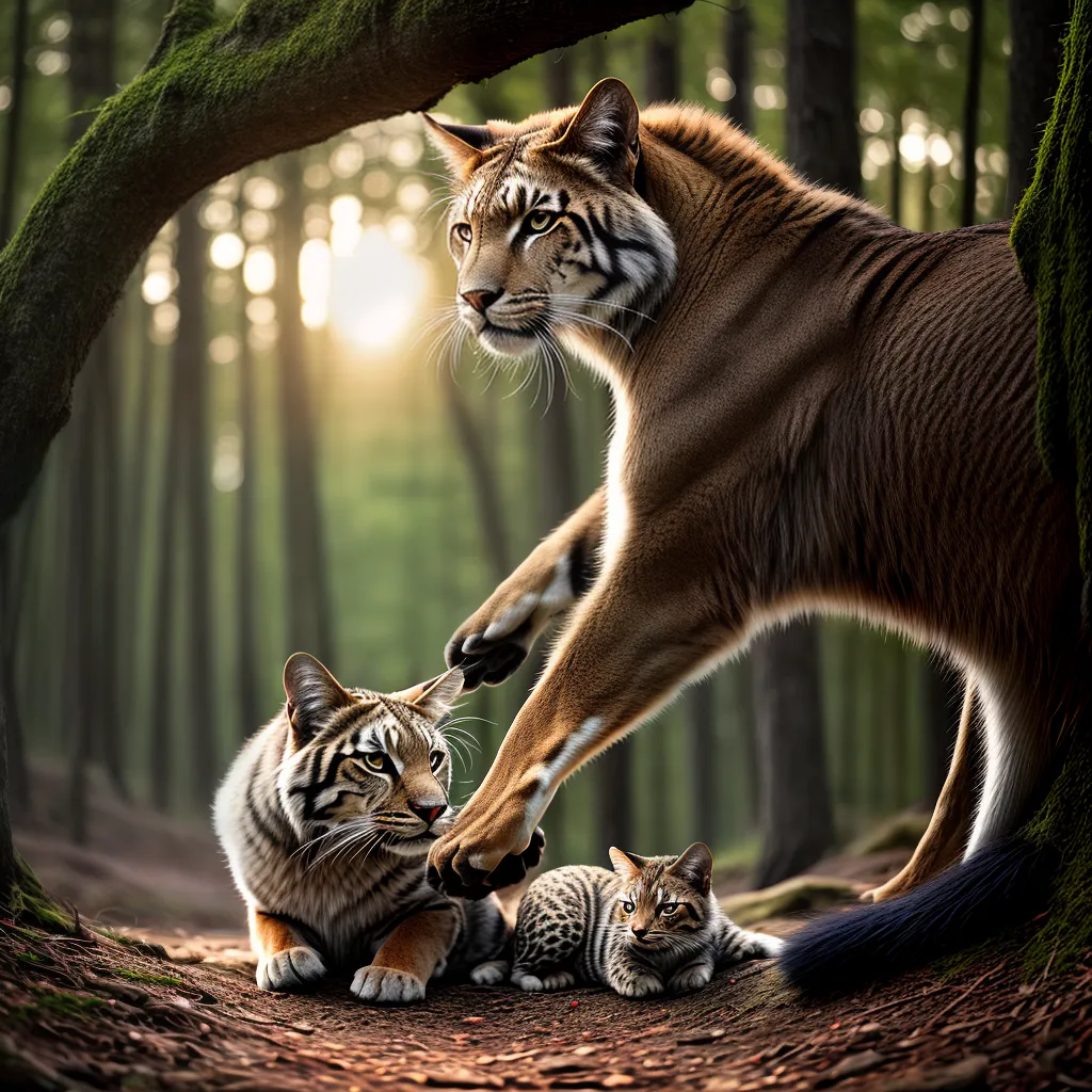 Fotos familia animais selvagem instinto