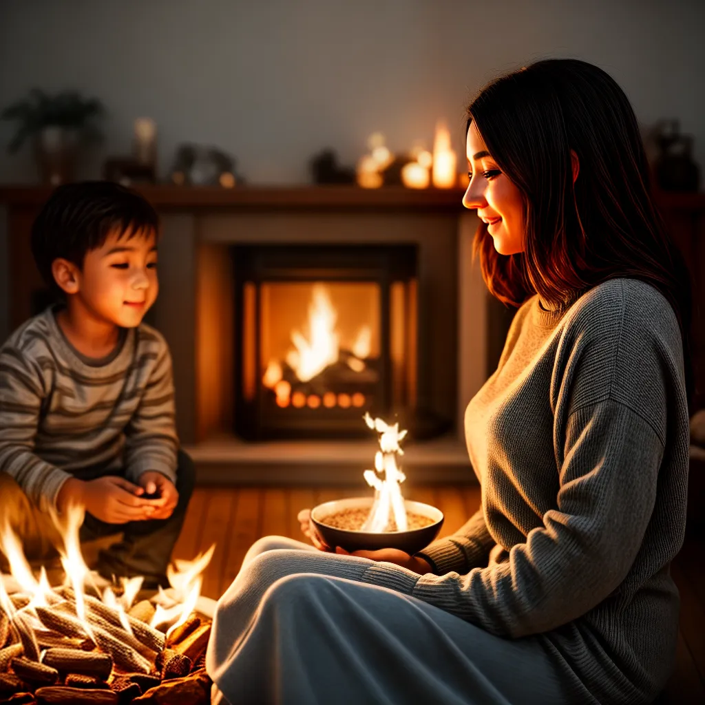 Fotos familia lareira amor sonho