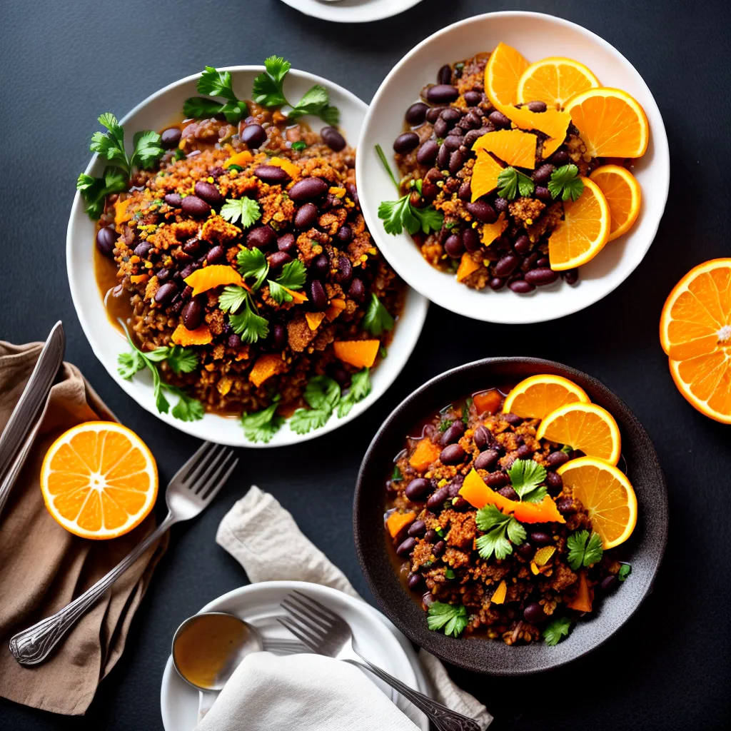 Fotos feijoada prato colorido laranja coentro