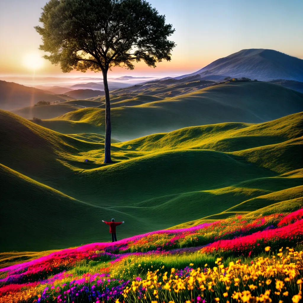 Fotos felicidade campo flores sol