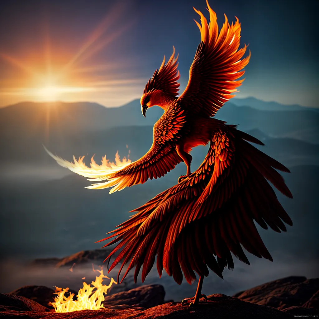 Fotos fenix chamas transformacao reino onirico