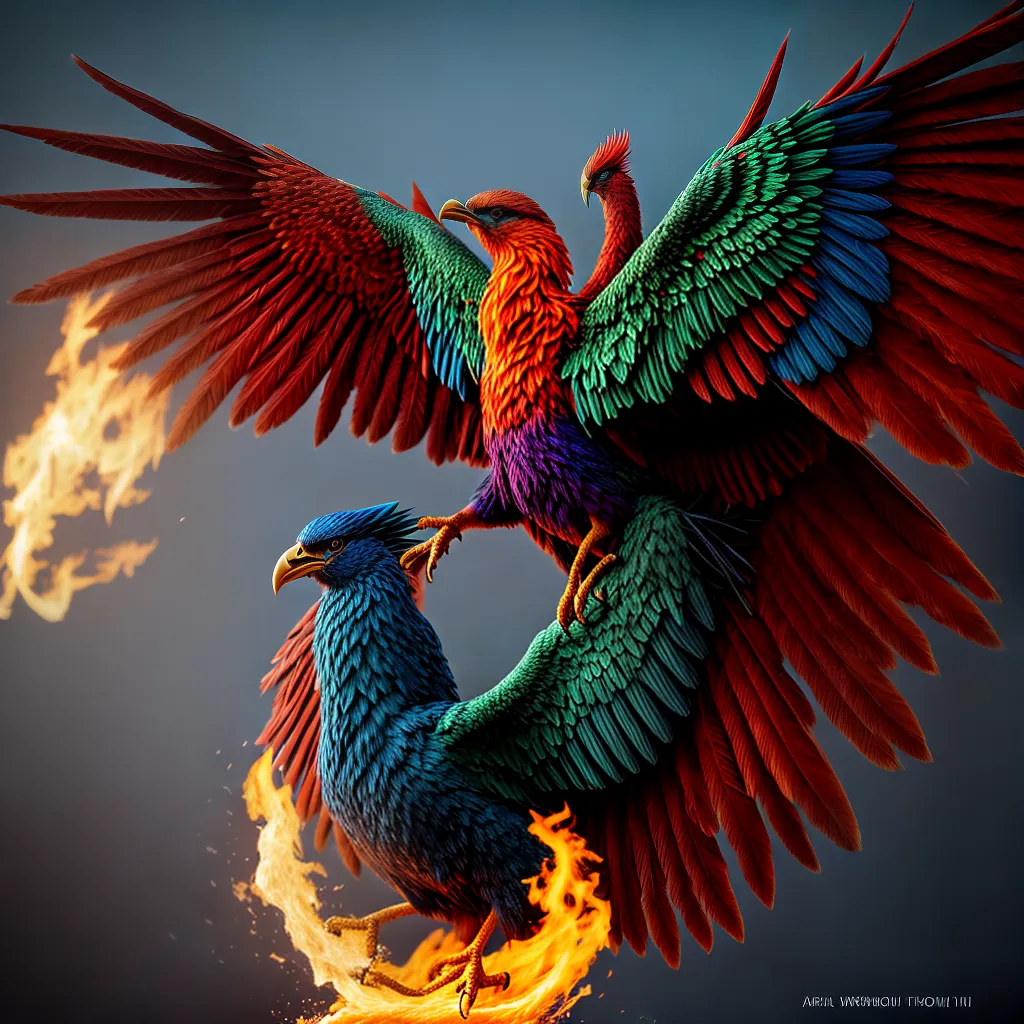 Fotos fenix fogo renascimento cores asas