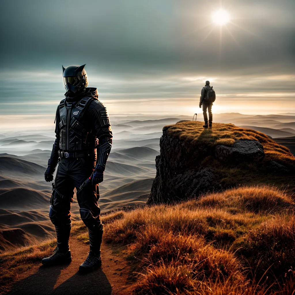 Fotos figura misteriosa paisagem desconhecida aventura