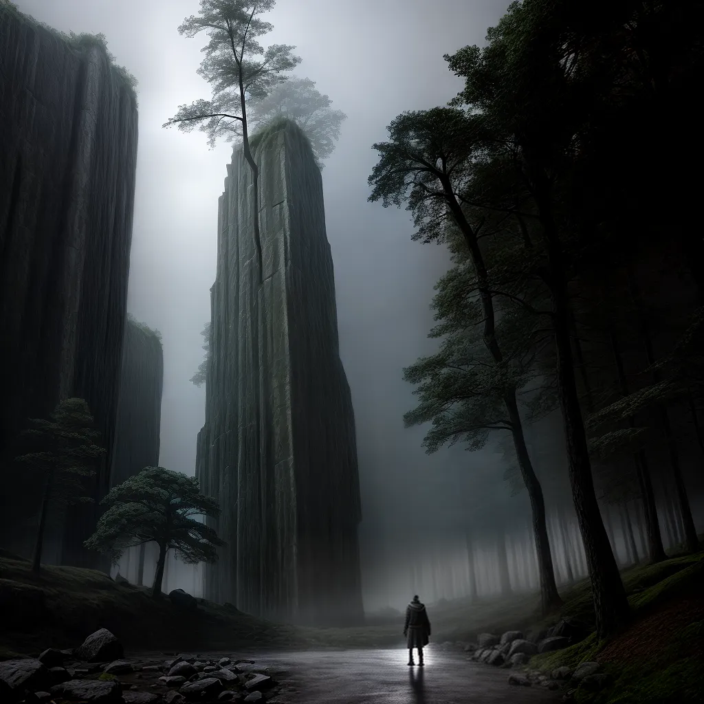Fotos figura sombria estrutura pedra misterio