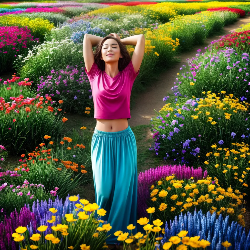 Fotos flores coloridas pessoa campo energia