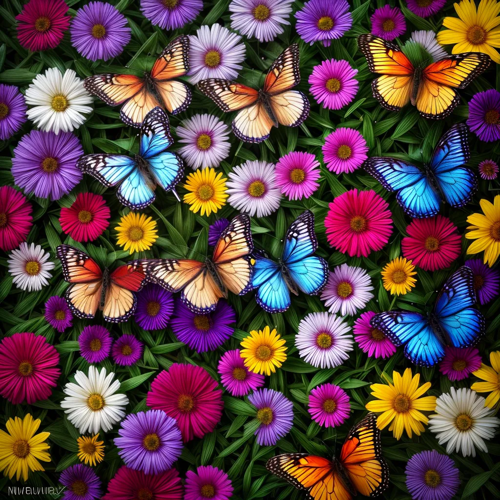Fotos flores coloridas sol borboletas transformacao