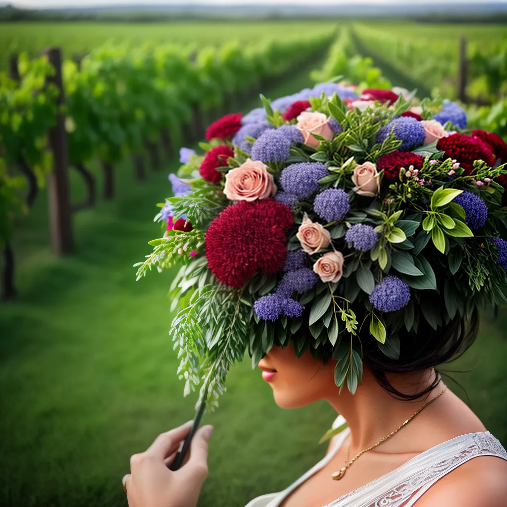 Qual é o Significado de Sonhar com um Vaso de Flores em um Vinhedo? 4 Fotos flores mesa madeira vinhedo colina