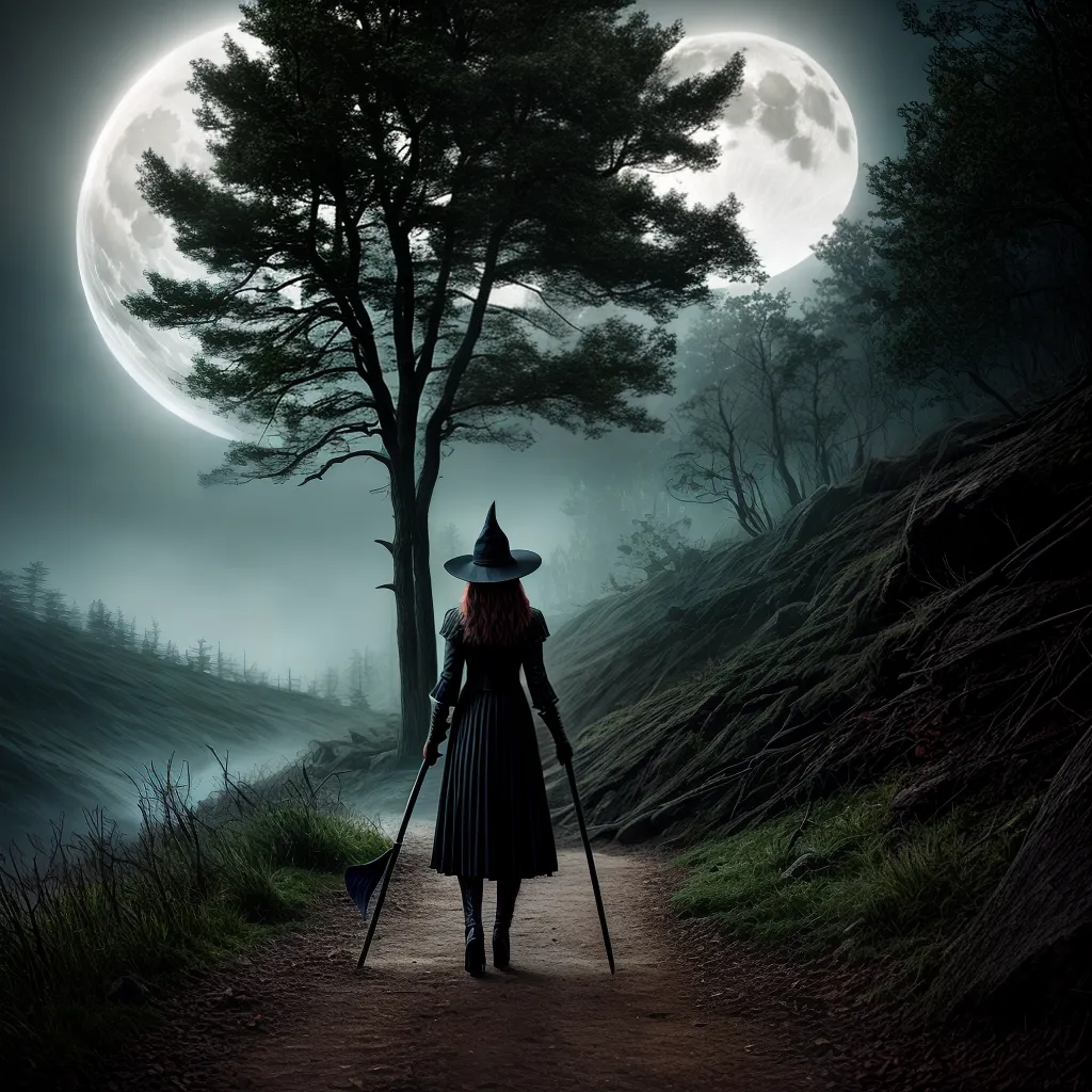 Fotos floresta bruxa lua cheia misterio