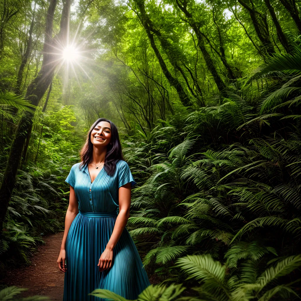 Fotos floresta encantada mulher sorriso paz