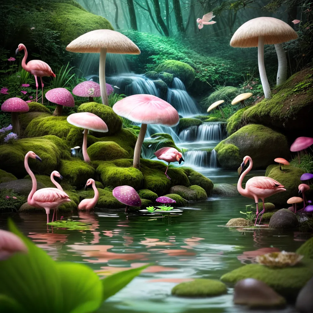 Interpretações de Sonhos: Flamingos, Fadas e Fungos 5 Fotos floresta flamingos fadas cogumelos