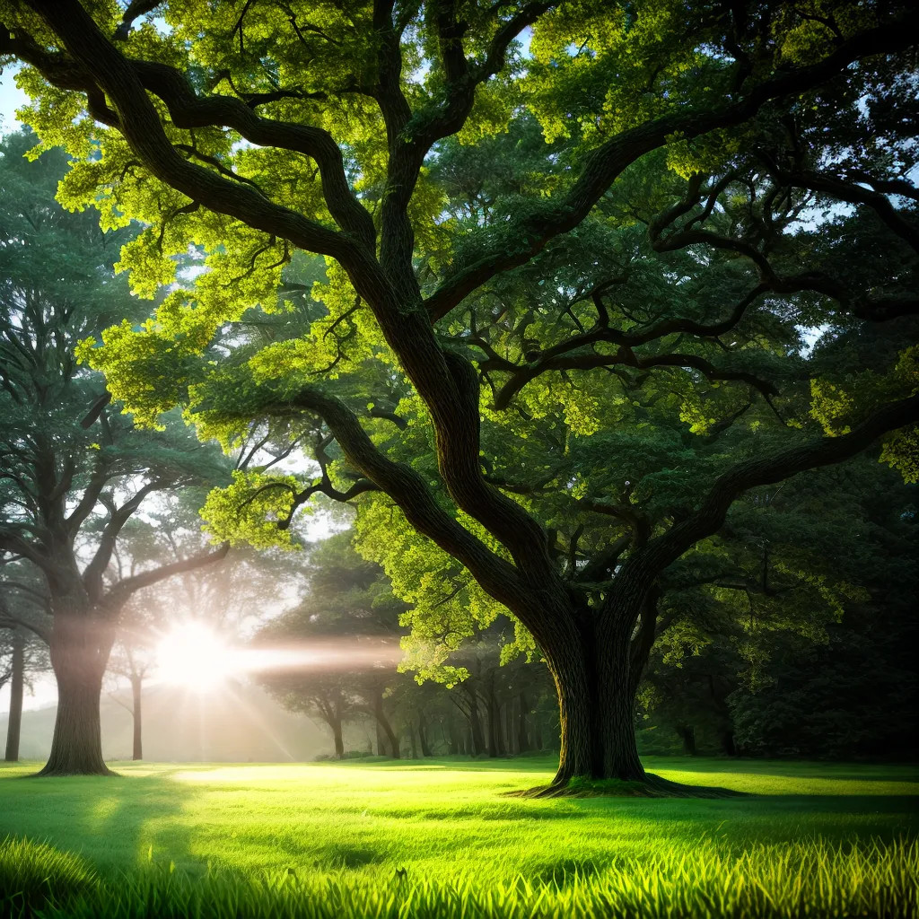 Fotos floresta folhas altas luz sol growth