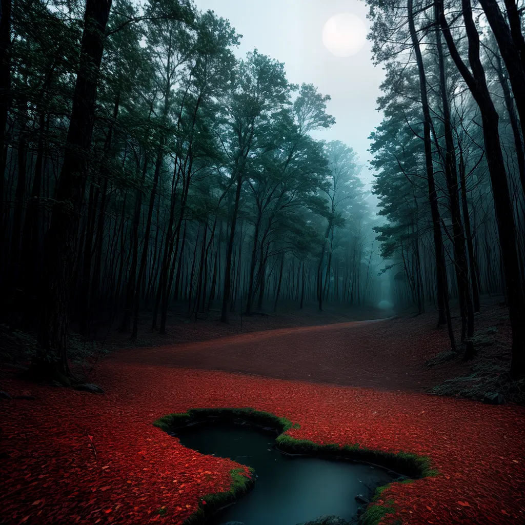 Sangue em Sonhos: Uma Análise Profunda do Seu Significado Psicológico 5 Fotos floresta lua cheia rio sangue