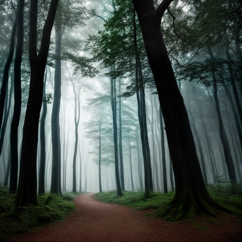 Fotos floresta misteriosa caminho porta enigmatica