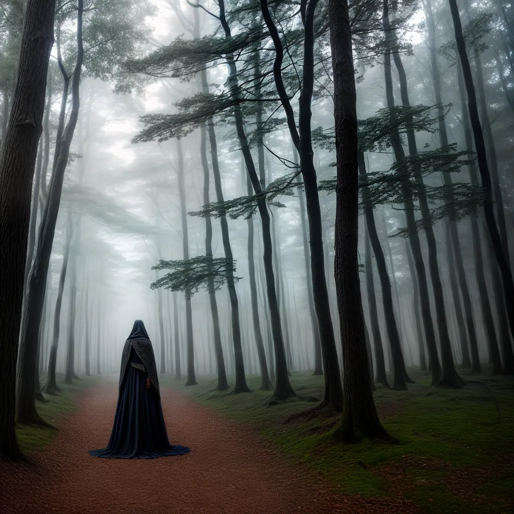 Fotos floresta misteriosa nevoa figura livro