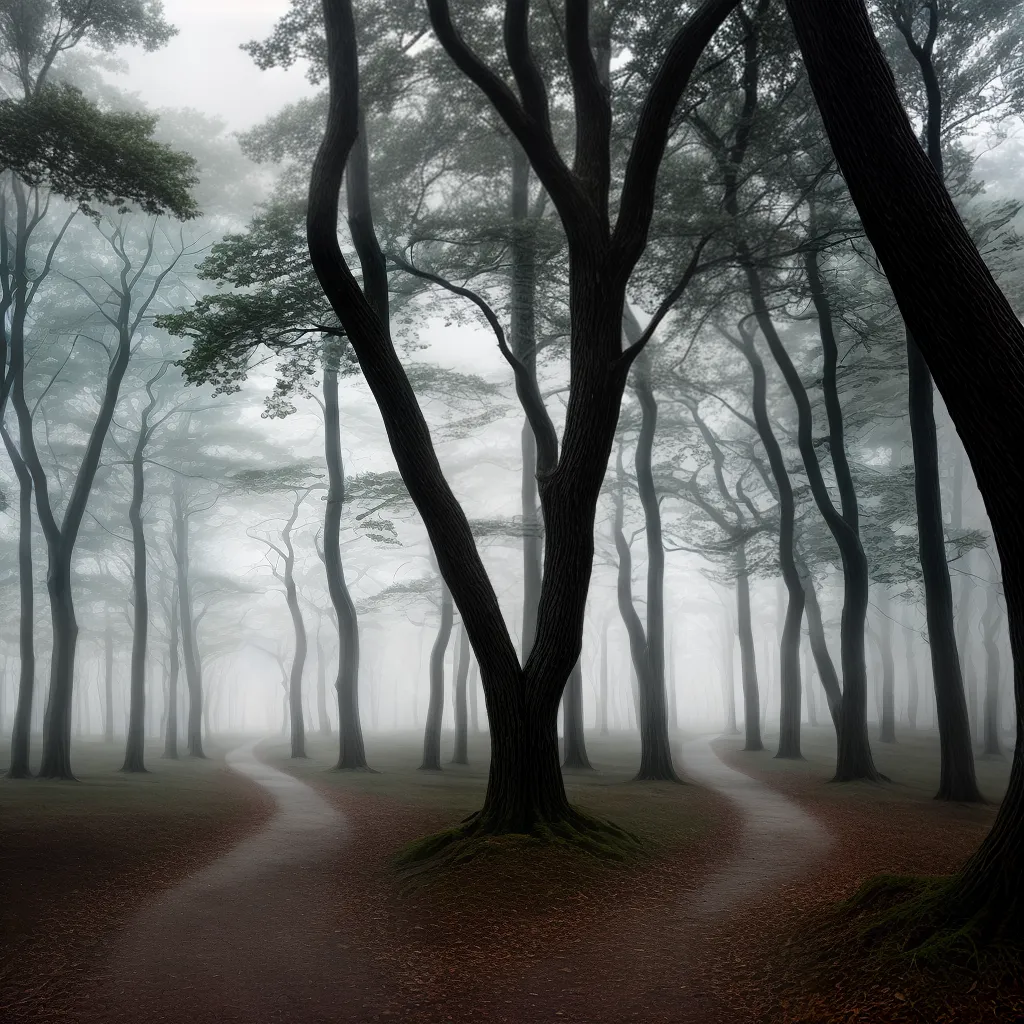 Fotos floresta misteriosa nevoa sonhos