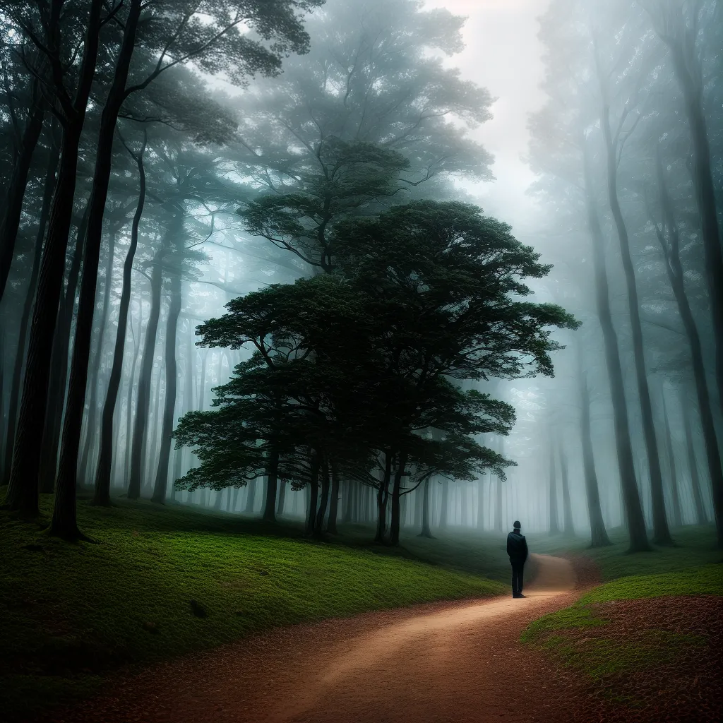 Fotos floresta misteriosa noite pessoa