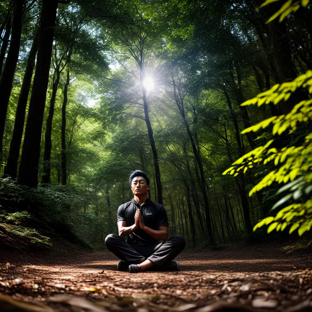 Fotos floresta misteriosa orbe meditacao