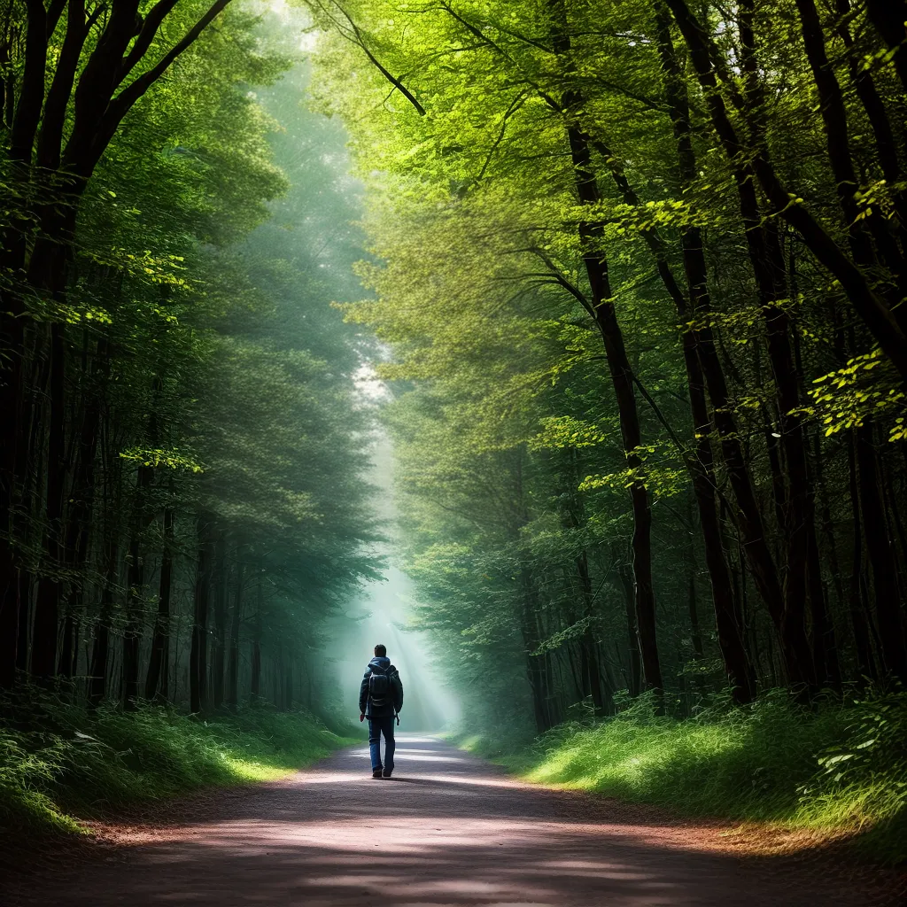 Descubra o significado de sonhar com lugares desconhecidos. 3 Fotos floresta misteriosa sonhador luz fantasma