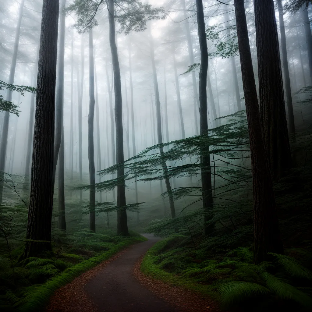 Fotos floresta nevoeiro fantasma misterio