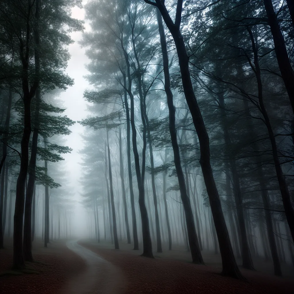Desvendando o Reino dos Fantasmas em Sonhos 6 Fotos floresta nevoeiro lua fantasma
