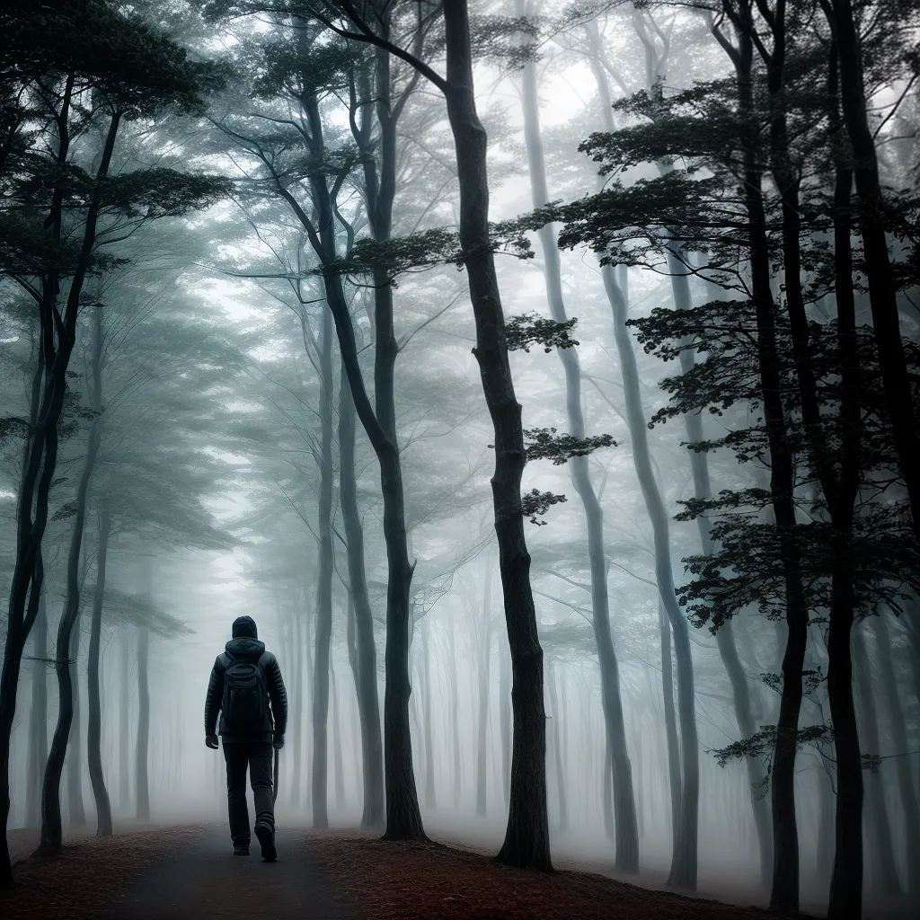 Névoa Noturna: O que significa sonhar com neblina e escuridão 4 Fotos floresta nevoeiro silhueta sonhador