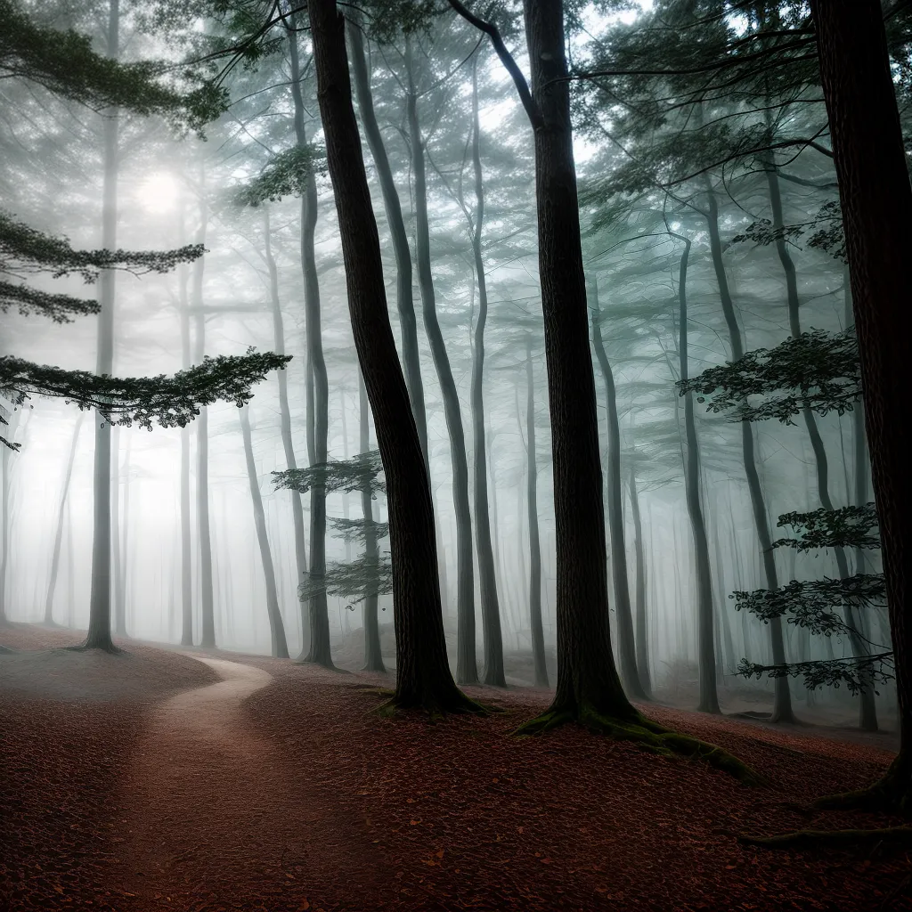 Fotos floresta noturna luz vermelha misterio