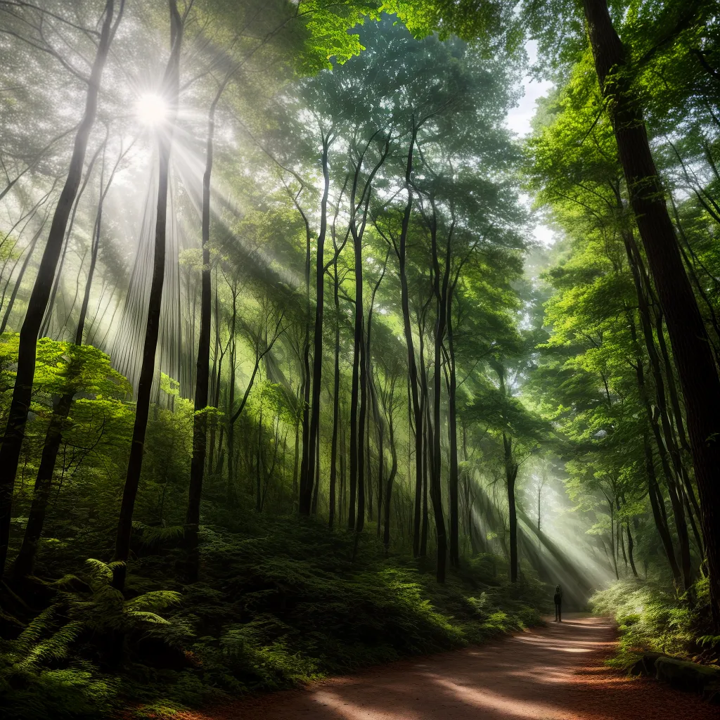 Interpretação de Sonhos: O que Significa Sonhar com Árvores? 4 Fotos floresta raios sol clareira crescimento