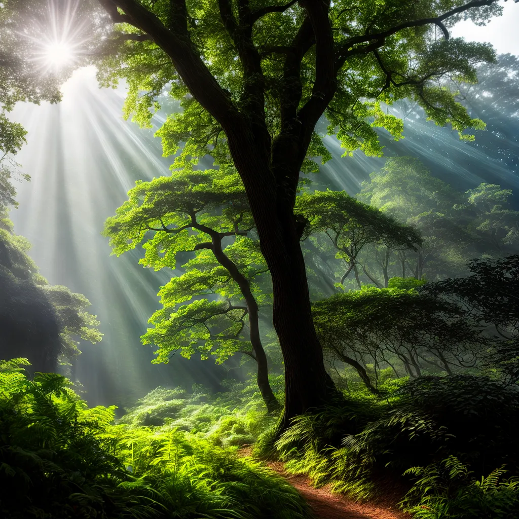 Sonhos Sustentáveis: Decifrando a Simbologia das Maravilhas Naturais 3 Fotos floresta raios sol vida natureza