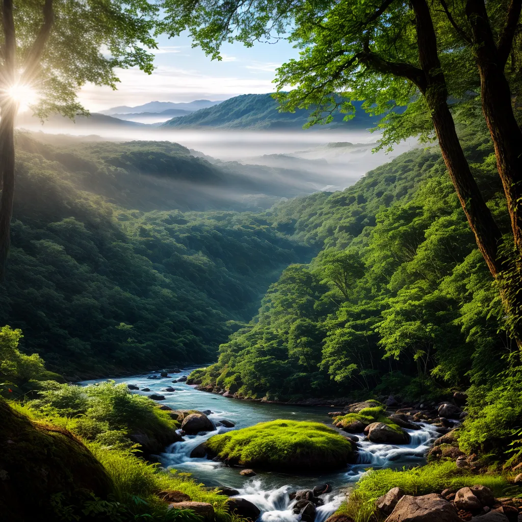 Desvendando os Enigmas do Subconsciente: Qual o Significado de Sonhar com a Natureza Selvagem 4 Fotos floresta rio sol animais liberdade