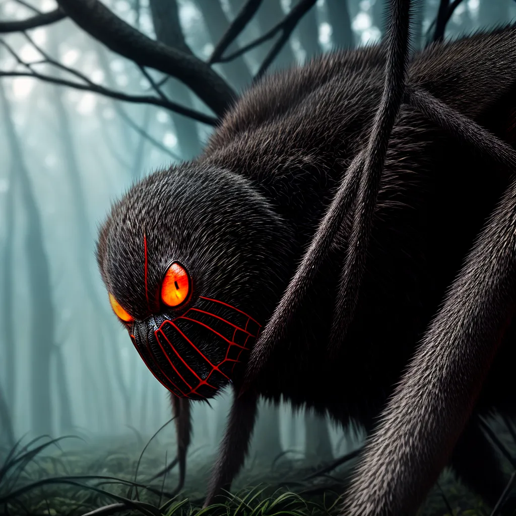 Fotos floresta sombria aranha gigante
