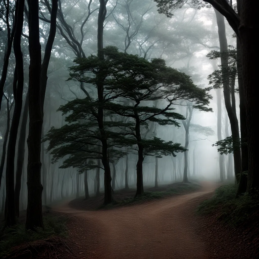 Fotos floresta sombria caminho incerto luz