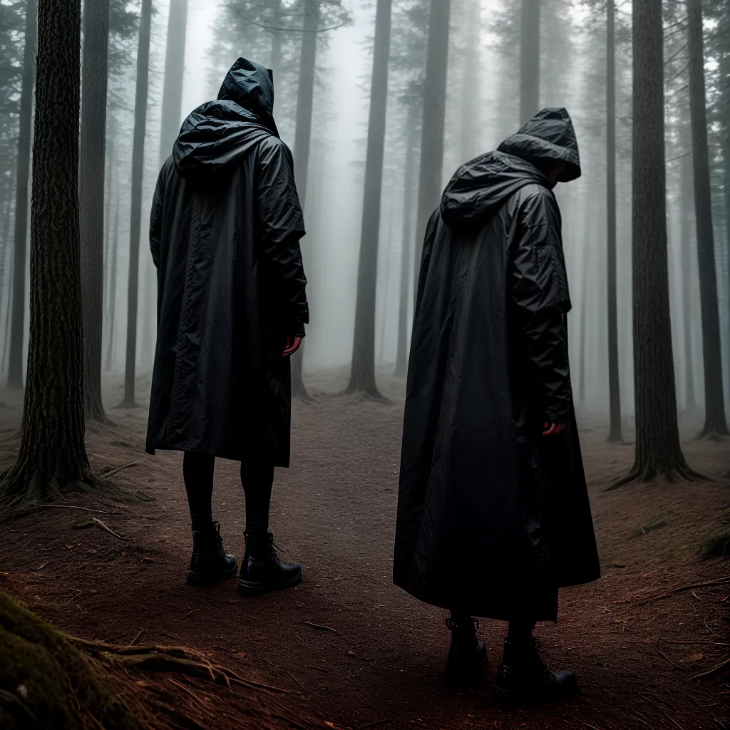 Fotos floresta sombria figura misteriosa luz