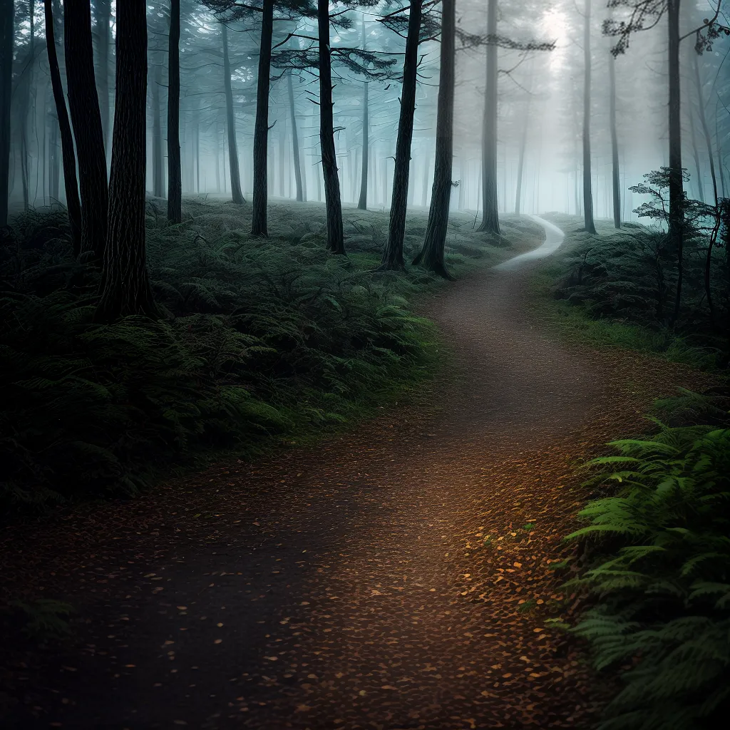 Fotos floresta sombria misteriosa luz fantasma