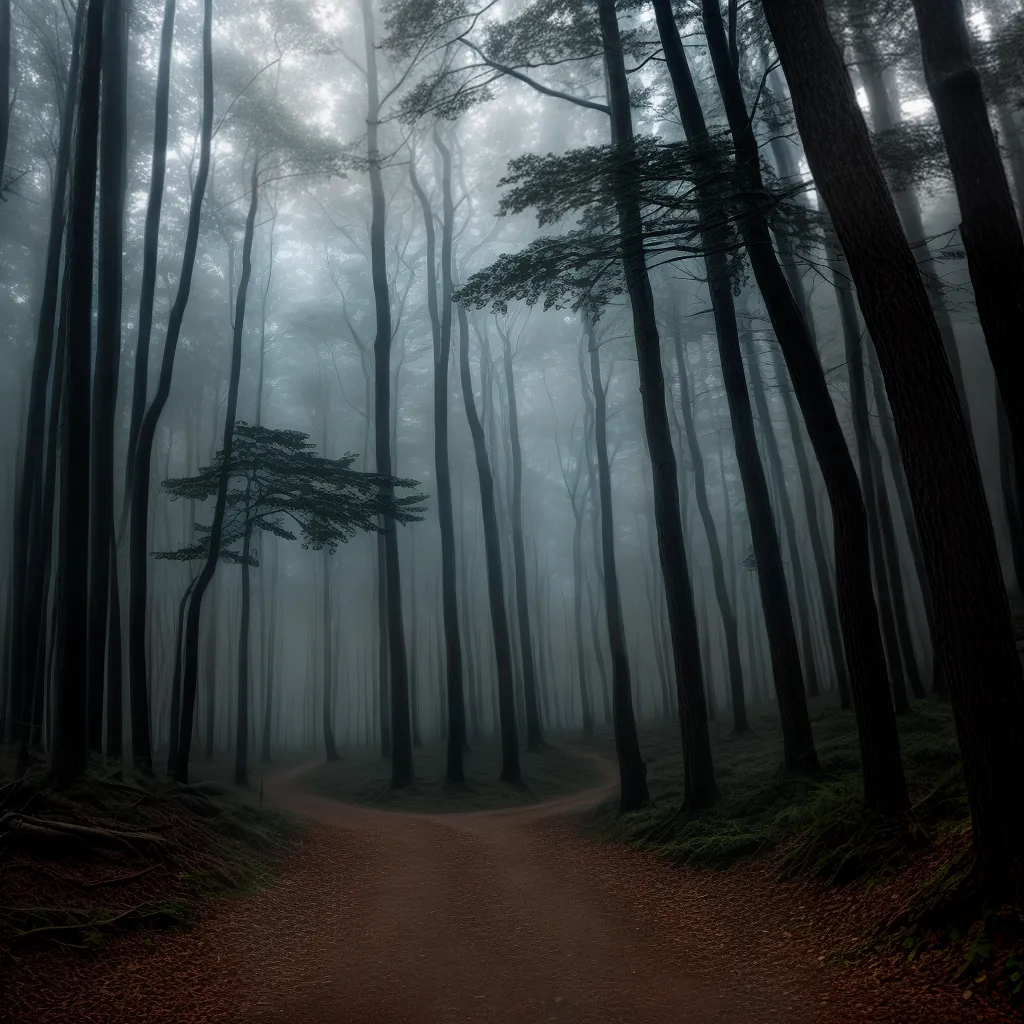 Fotos floresta sombria nevoa olhos brilhantes