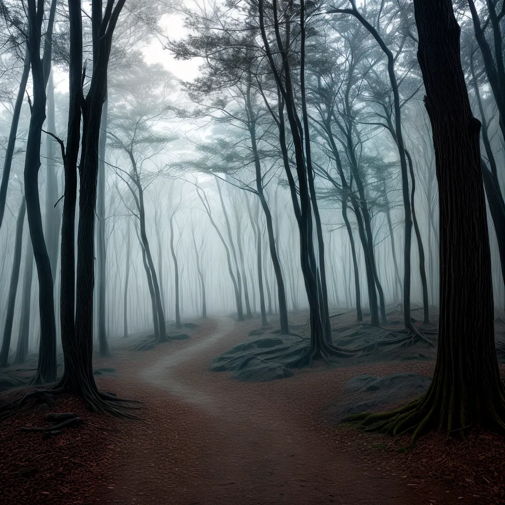 Fotos floresta sombria selenita misterio