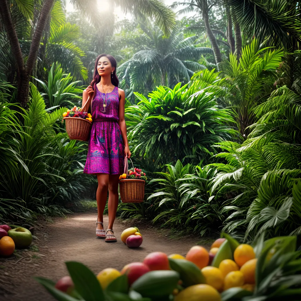 Fotos floresta tropical frutas passaros headphone