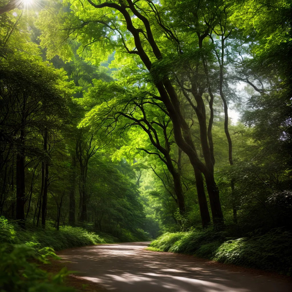 Fotos floresta verde caminho luz paz