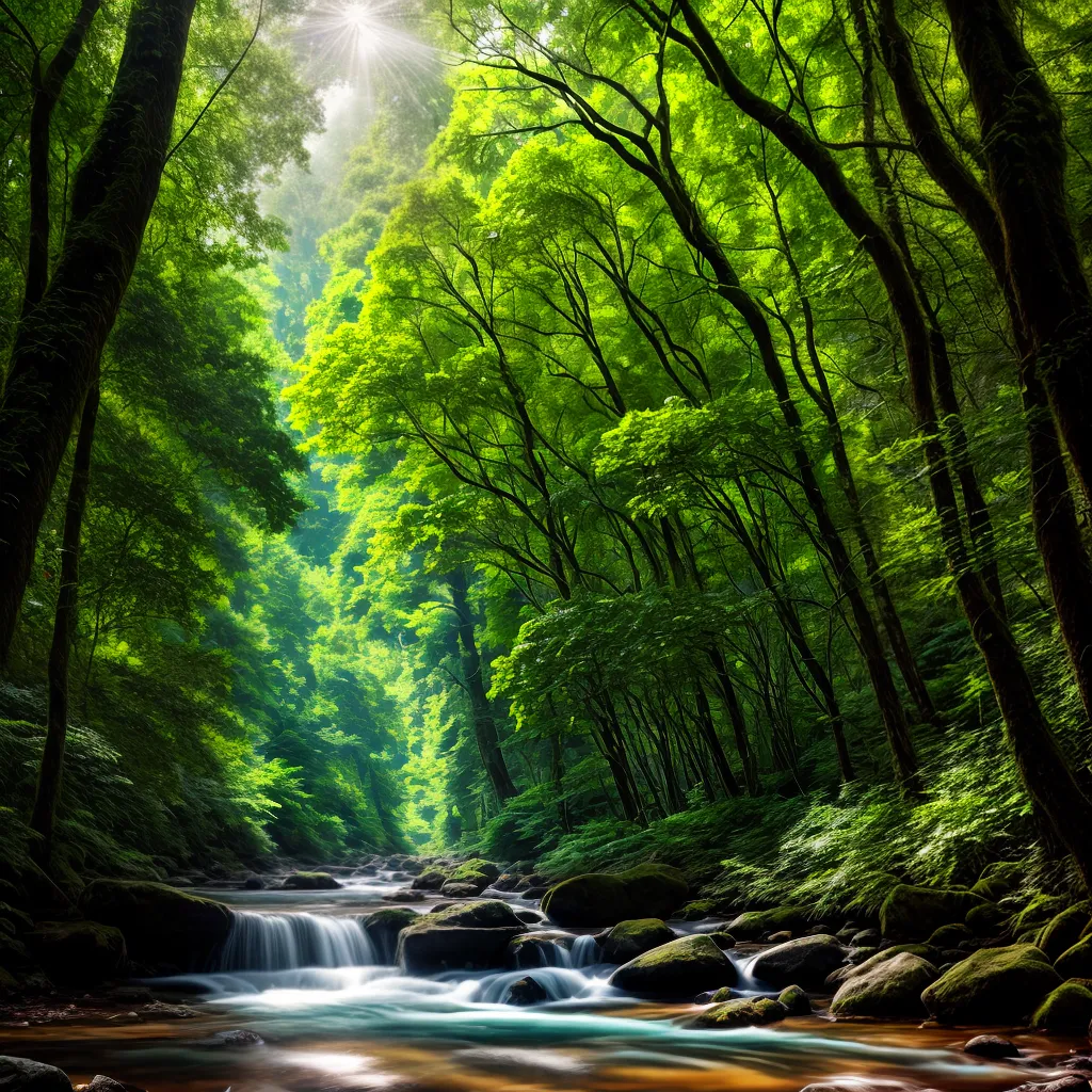 Fotos floresta verde rio sombra luz